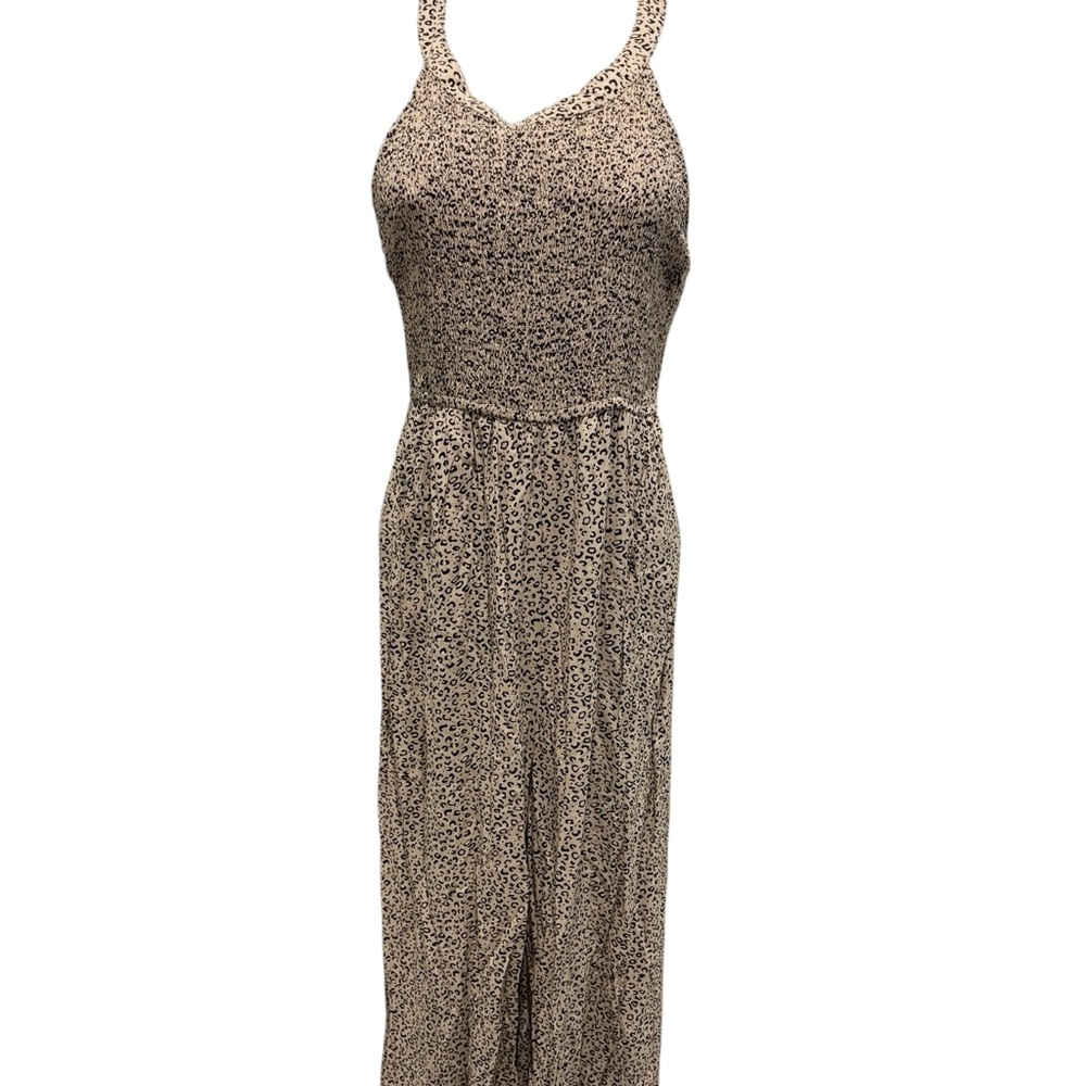 JESSICA SIMPSON Cheetah Tank Top Jumpsuit with Pockets Small